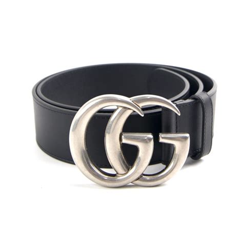 gucci supreme black leather belt|gucci belt with silver buckle.